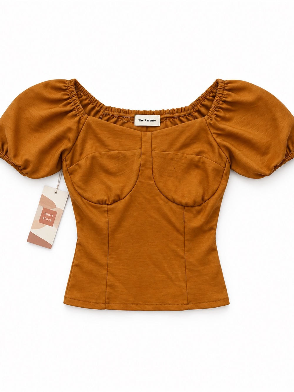 Raconteur golden puff sleeve corset top - XSP